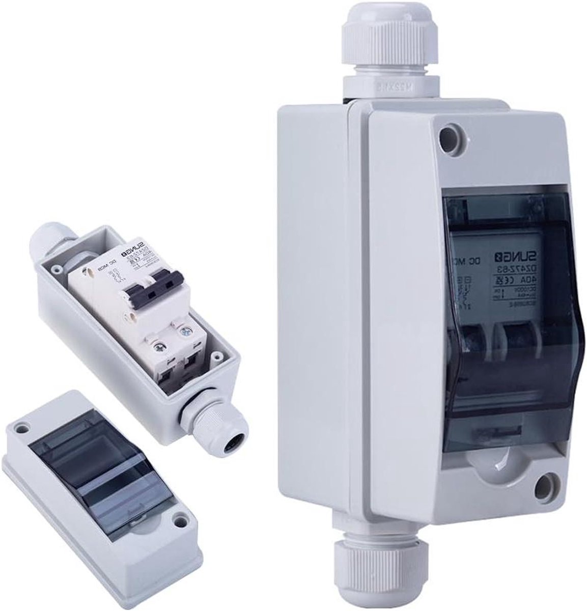 Stroomonderbreker - Zonne-schakelaar - Energiebeheer - Waterdicht IP65 - DC400V 16A - Grijs