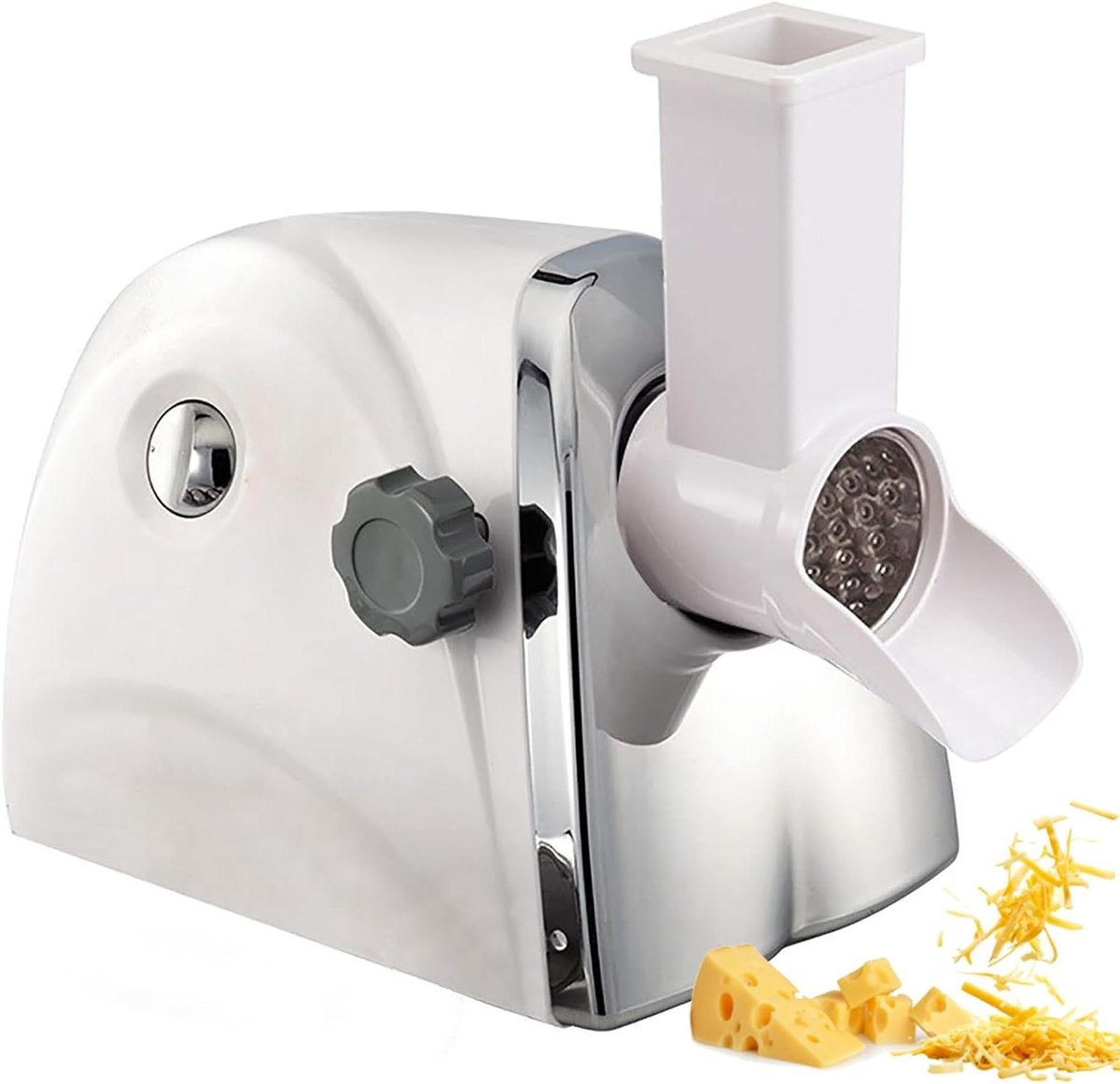 Elektrische Kaasrasp - Groente Versnipperaar - Snel Ingrediënten Snijden - 30 Kg Per Uur - 300W Motor - Zilver