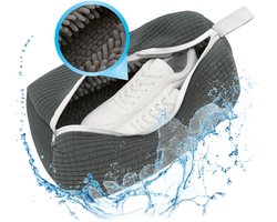 CLEANmaxx Schoenenwaszak, gevoerd wasnet voor schoenen, waszak, wasmachine, fijnmazig met ritssluiting, herbruikbaar, ideaal voor sneakers, sportschoenen, kinderschoenen en nog veel meer
