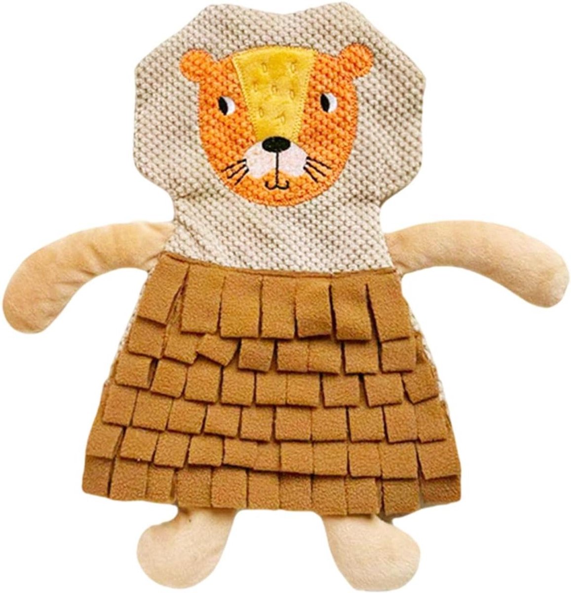 Snuffelmat Honden - Voerpuzzel - Mentale Stimulatie - Met Rammelpapier - 30x31 cm - Leeuw