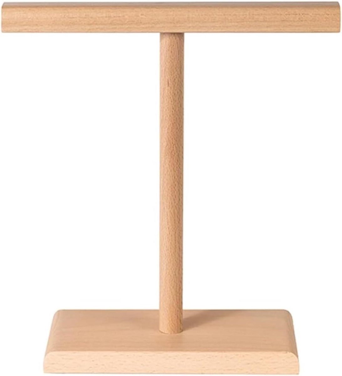 Hoofdtelefoonhouder - Headset standaard - Bureau organiseren - Dubbele weegschaalvorm - 11 inch - Houtkleur