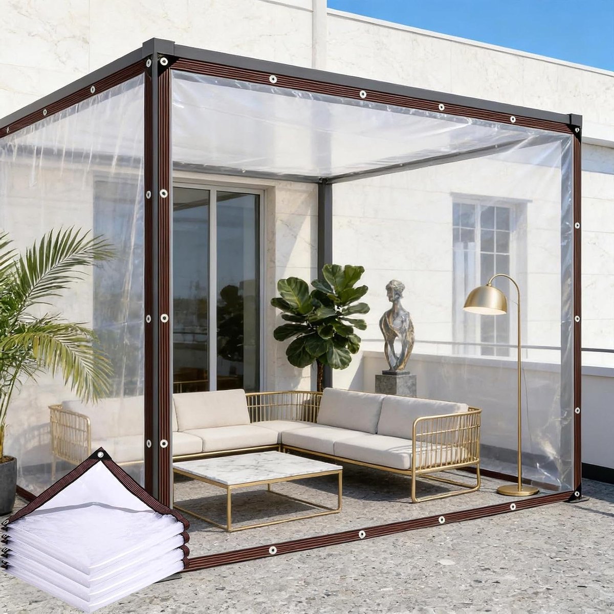 Waterdicht Afdekzeil - Beschermhoes Zeil - Tuin Beschermen - 99% Doorzichtig - 140 x 250 cm - Kleurloos