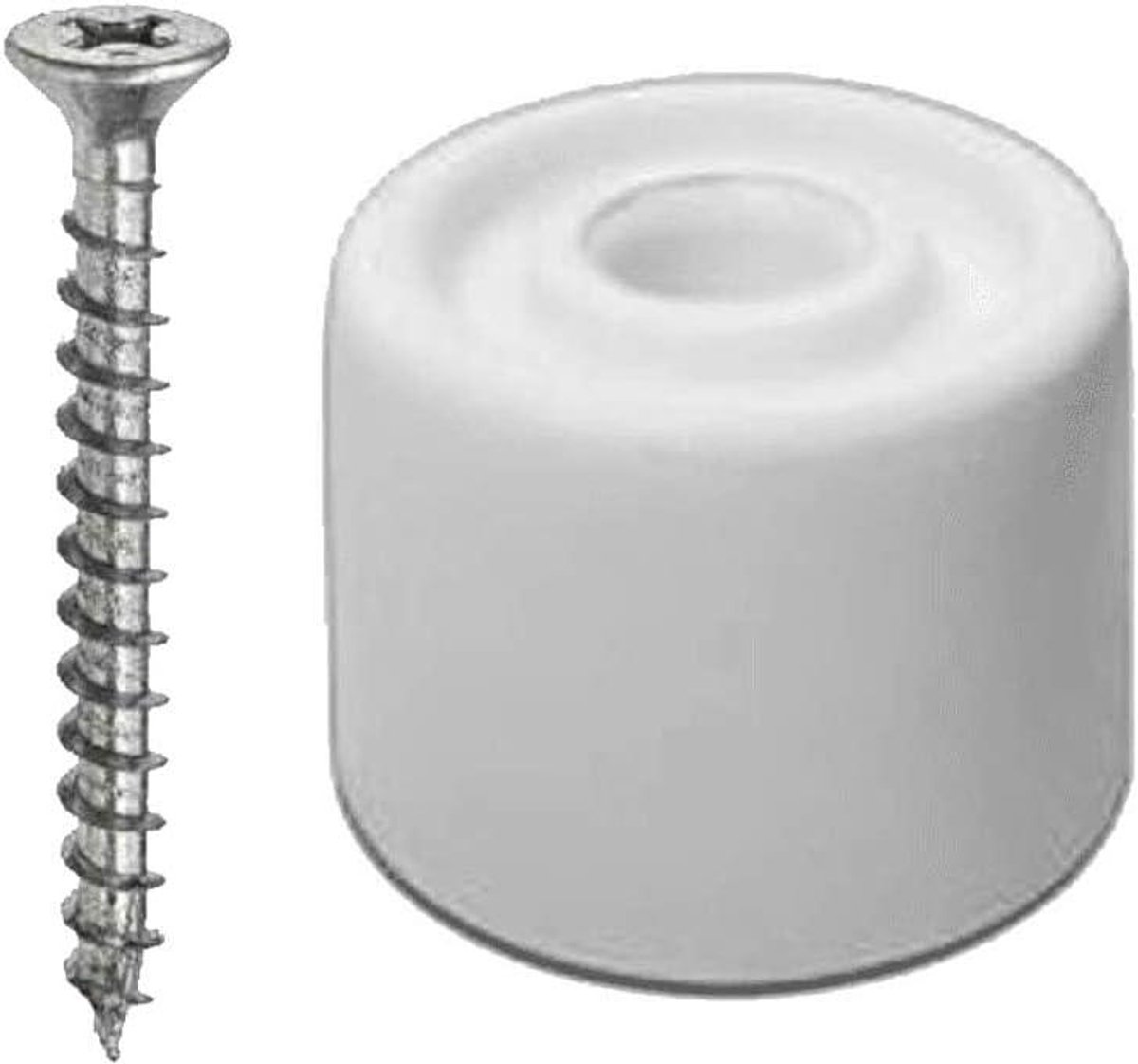 Deurstoppers Set - Muur Beschermers - Voorkom Schade - Zachte Rubber - 2 x 30mm - Wit