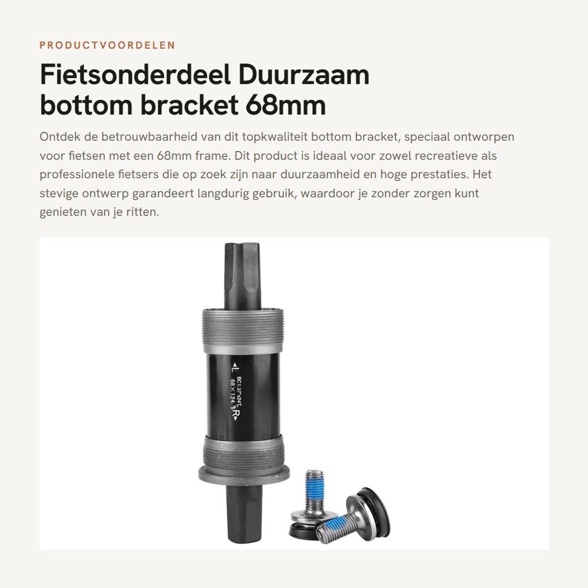 Dailygoods- Onderste Beugel - Stalen Behuizing - Geschikt voor 68 mm Frame - Duurzame Kwaliteit - Fiets Accessoires - Veilig BB-gereedschap - Trapas