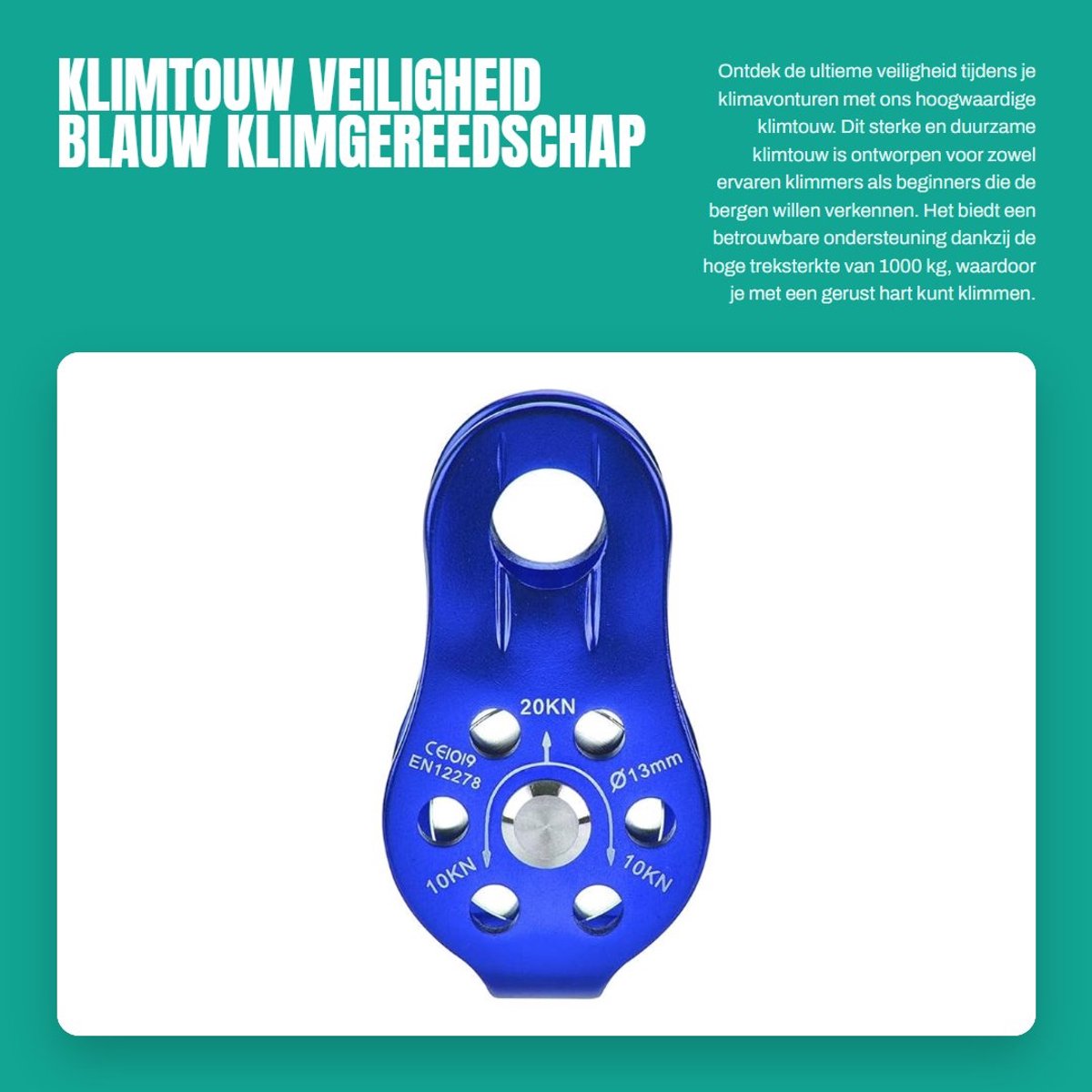 Dailygoods- Klimtouw Hoge Kwaliteit - Touwladder - Klimnet - Kabelbaan - Klimtouw Schommel - Klimtouw Kinderen - 1000kg Treksterkte - Klimuitrusting