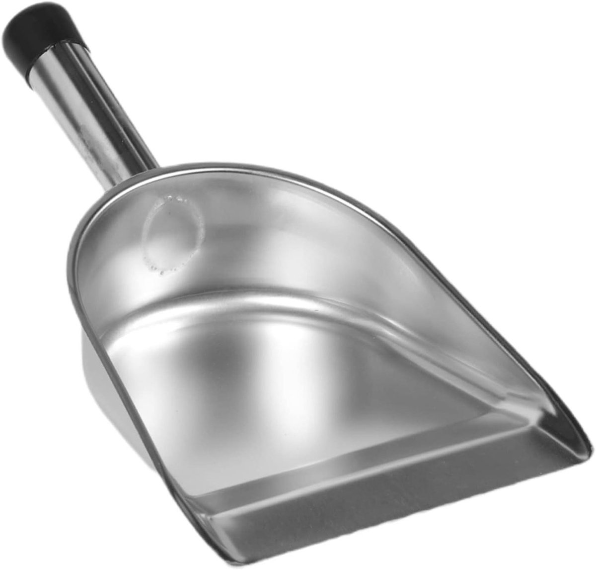 Stoffen Schop - Vuilblik Handvat - Huis Schoonmaken - Roestvrij Staal - 37 cm - Zwart
