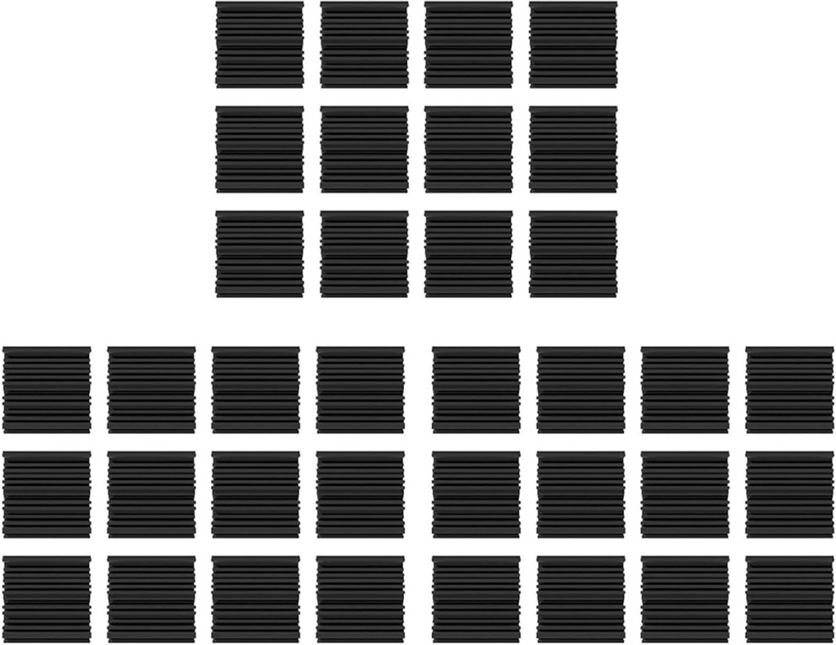 Geluidsisolerende Panelen - Akoestisch Schuim - Geluidsverbetering Ruimte - Zelfklevend Ontwerp - 36 Stuks - Zwart