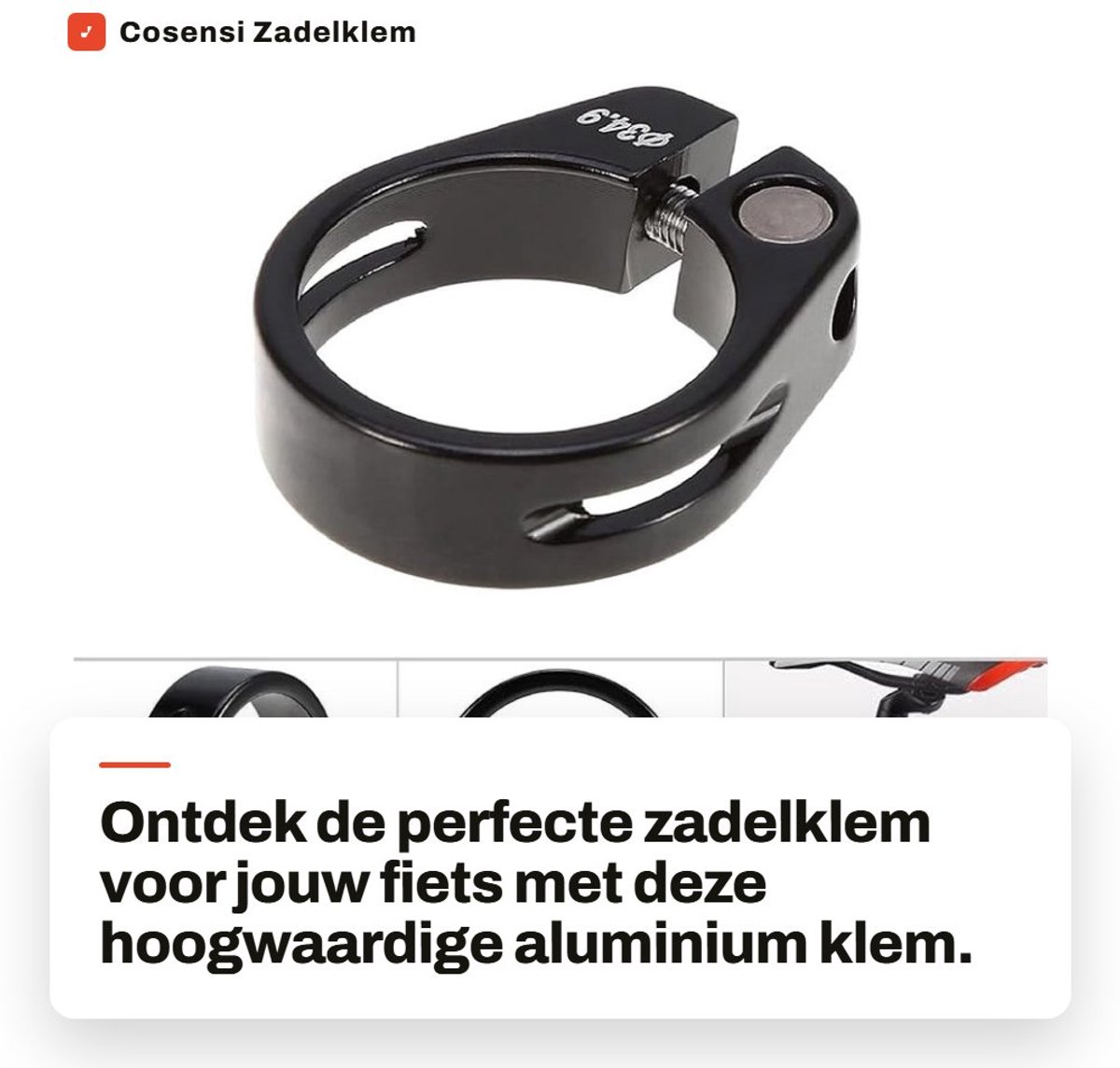 Dailygoods- Zadelklem 34,9 mm - Aluminiumlegering - Fietsaccessoires - Lichtgewicht - Duurzaam - Eenvoudig te installeren - Zadelpenklem