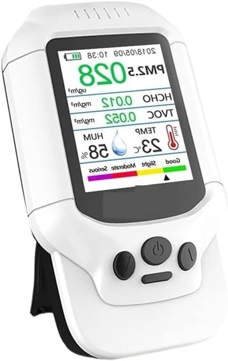 Luchtkwaliteit Detector - Formaldehyde Sensor - Binnenmilieu Controleren - Verbeterde Detectie - 10x10x10 mm - Wit