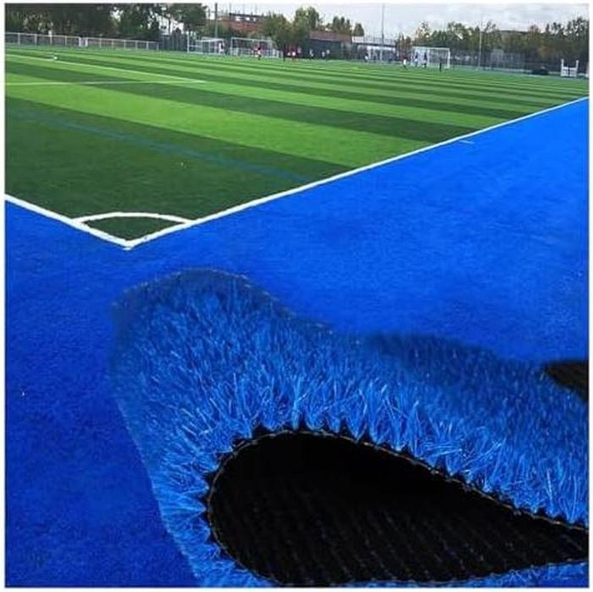 Buiten Tapijt - Kunstgras Mat - Tuin Decoratie - Met Drainage Gaten - 393 x 748 cm - Blauw