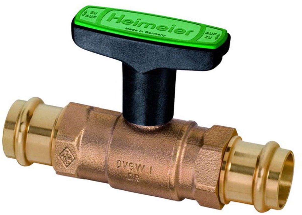 IMI Hydronic Engineering HEIMEIER Drinkwaterkogelkraan Globo D Viega persaansl. 15x15, DN 15, rood brons, 0672-15.000