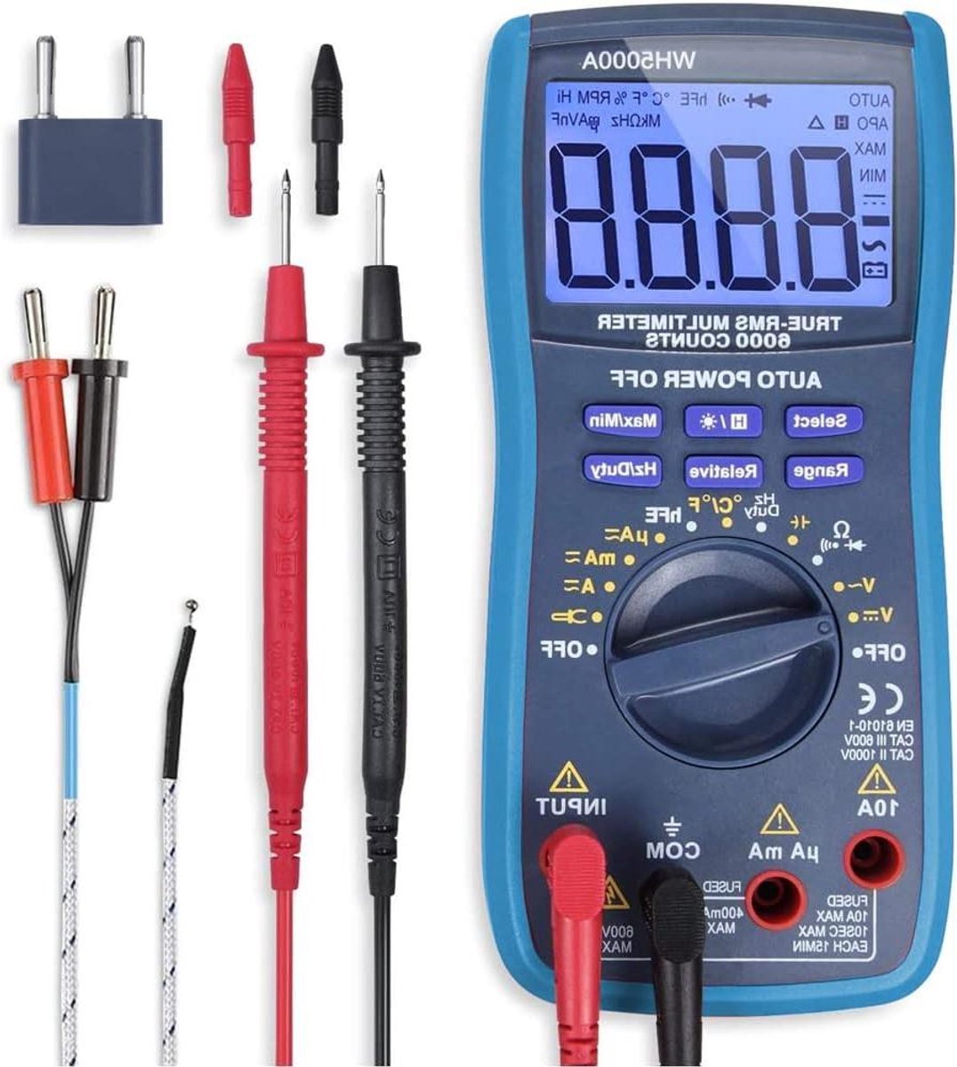 Multimeter Pro - Meetinstrument Digitaal - Elektrische Metingen - CAT III 1000V - 6000 Tellingen - Blauw
