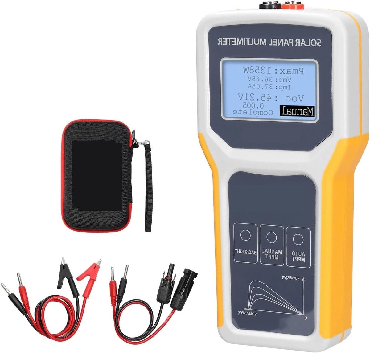 Digitale Multimeter - PV Paneel Tester - Zonnepanelen Testen - Automatische MPPT Meting - 1600W - Zwart