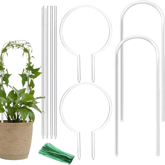 Plantenrek U-vorm - Klimplantsteun - Planten Ondersteunen - Verstelbare Tuinband - 25W cm - Transparant