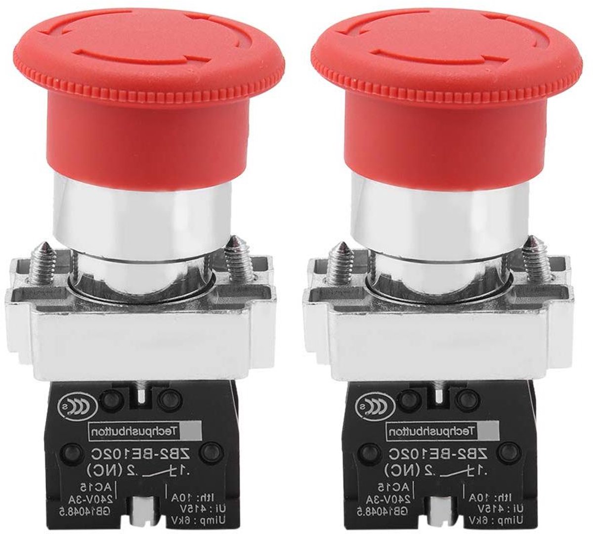 Noodstopschakelaar - Drukknop Schakelaar - Machine Veiligheid - Twist-release Reset - 22 mm - Rood