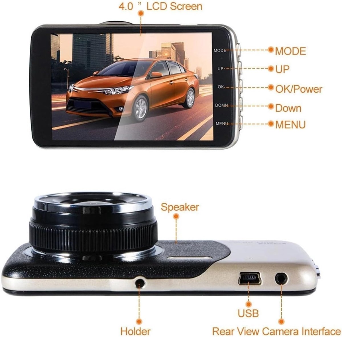 Dashcam Auto - DVR Camcorder - Veilig Rijden - Dubbele Lens - 1080P HD - Zwart – foto 4