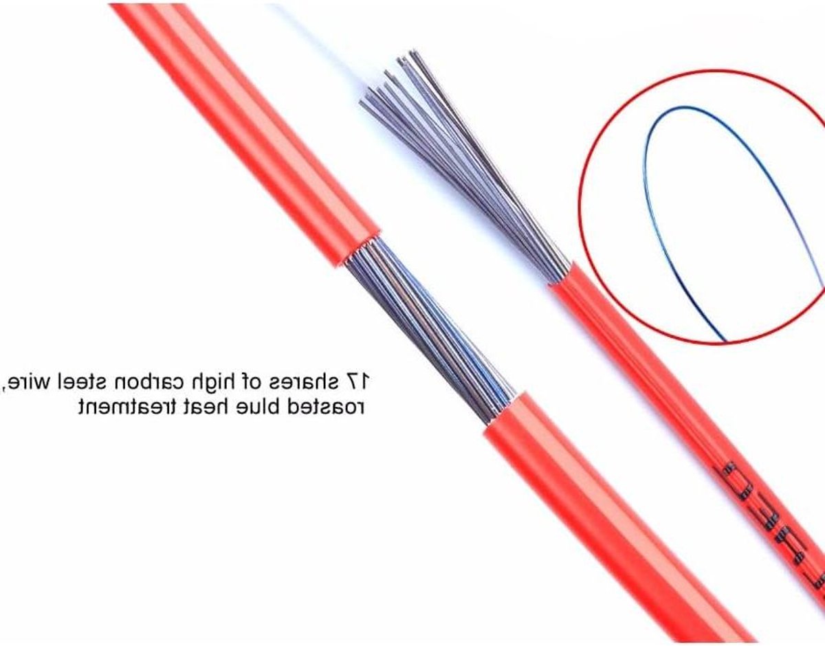 Fietsremkabel - Universele kabel - Veilig Fietsen - Roestvrij staal - 300 cm - Zwart