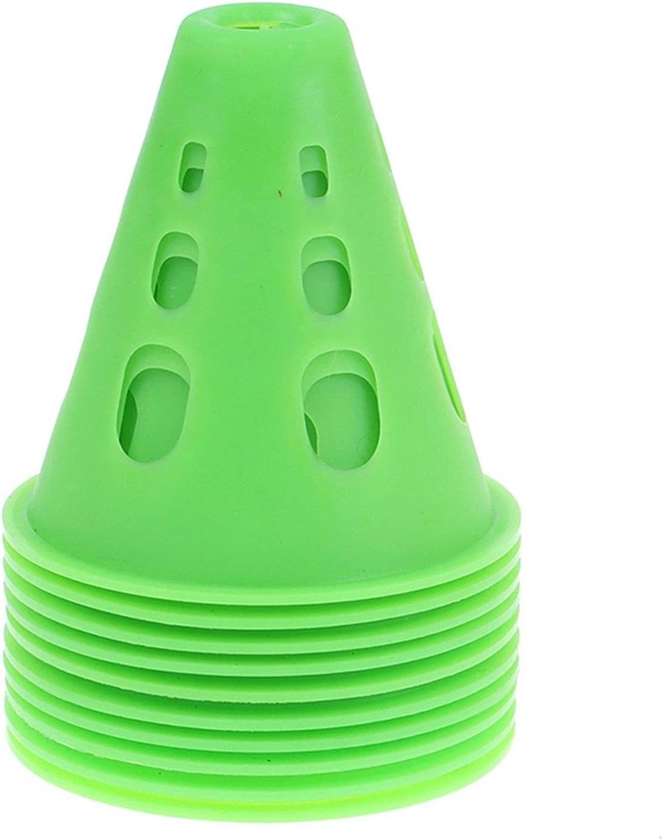 Trainingskegels - Markeer schijven - Sport training - Felgekleurd PE materiaal - 10 stuks - Groen