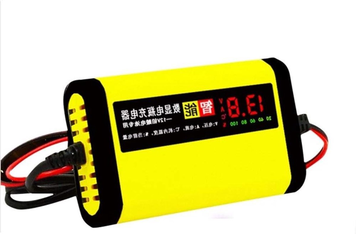 Batterijlader - Acculader - Voertuigen Opladen - Slimme 3-Staps Oplader - 12V 2A - Geel