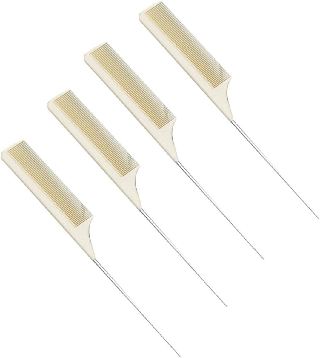 Haarkam Set - Pintail Kam - Haar Stylen - Stalen Naald - 22 x 3 cm - Beige