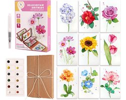 Pocket Aquarel Set - Mini Schilderij Boek - Beginners Schilderen - Draagbaar Ontwerp - 15x11x2.1cm - PINK