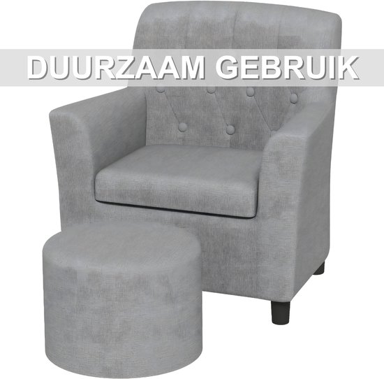 Kinderfauteuil met Voetenbank - Kindersofa voor Kinderen vanaf 18 Maanden - Grijs — afbeelding 4