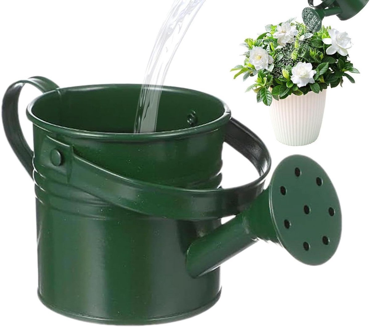 Decoratieve Tuingieter - Gegalvaniseerd IJzer - Planten Water Geven - Robuuste Roestbestendig - 8x8x8 cm - Leger groen