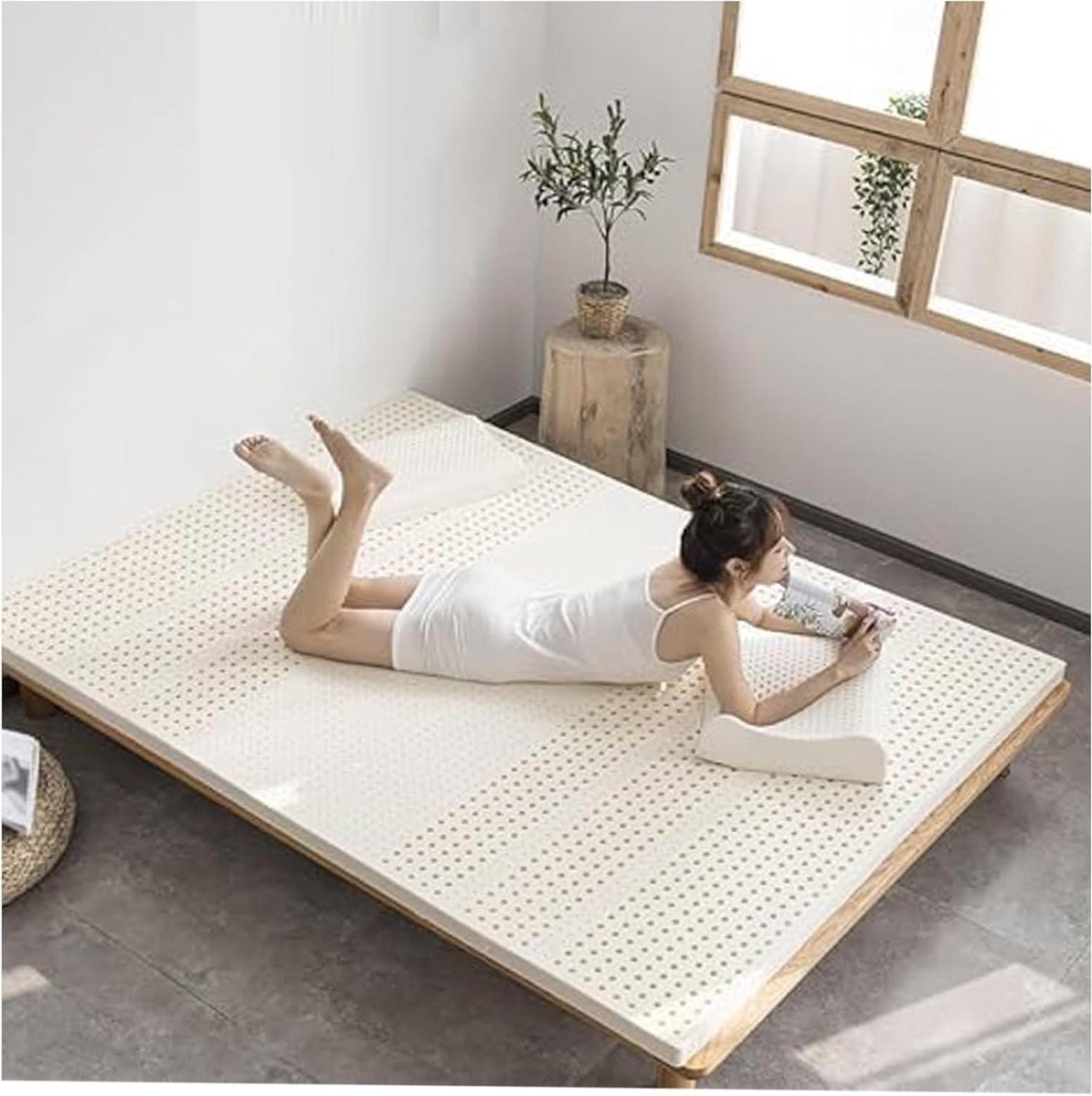 Matrastopper Latex - Natuurlijk Comfort - Verbeter Slaap - 7-Zone Ondersteuning - 80 x 220 cm - Wit