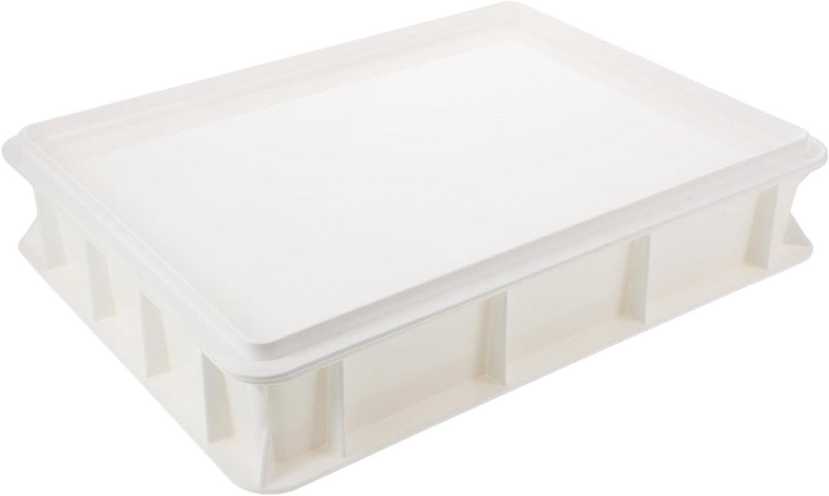 Deeg Beschermingsdoos - Rijsbak Deegcontainer - Pizzadeeg Laten Rijzen - Vochtbehoud Ontwerp - 40x30x9cm - Wit