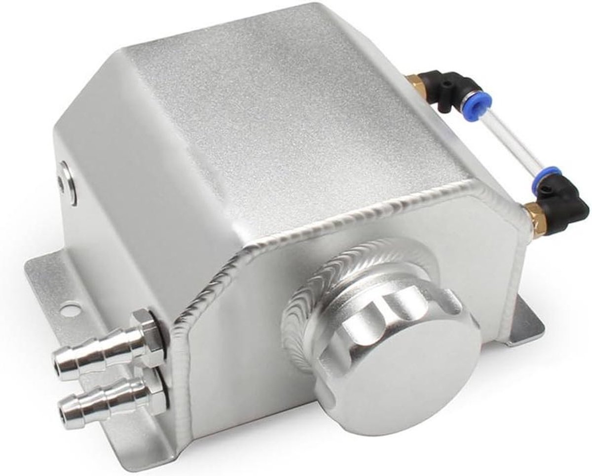Koelvloeistof Olieopvangbak - Aluminium Reservoir - Motoronderhoud - Geanodiseerd Materiaal - 1 Liter - Zwart/Zilver