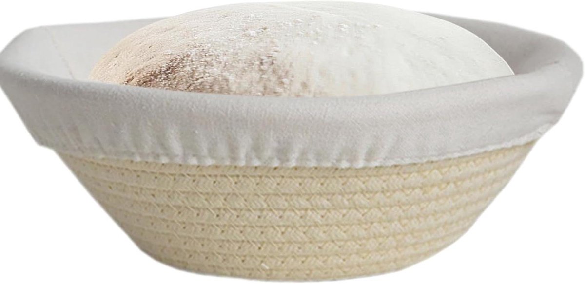 Rijsmand Brood - Gistmand Zuurdeeg - Ambachtelijk Brood Bakken - Handgemaakt Katoenen Touw - 20.8B x 6.8H cm - Niet gespecificeerd