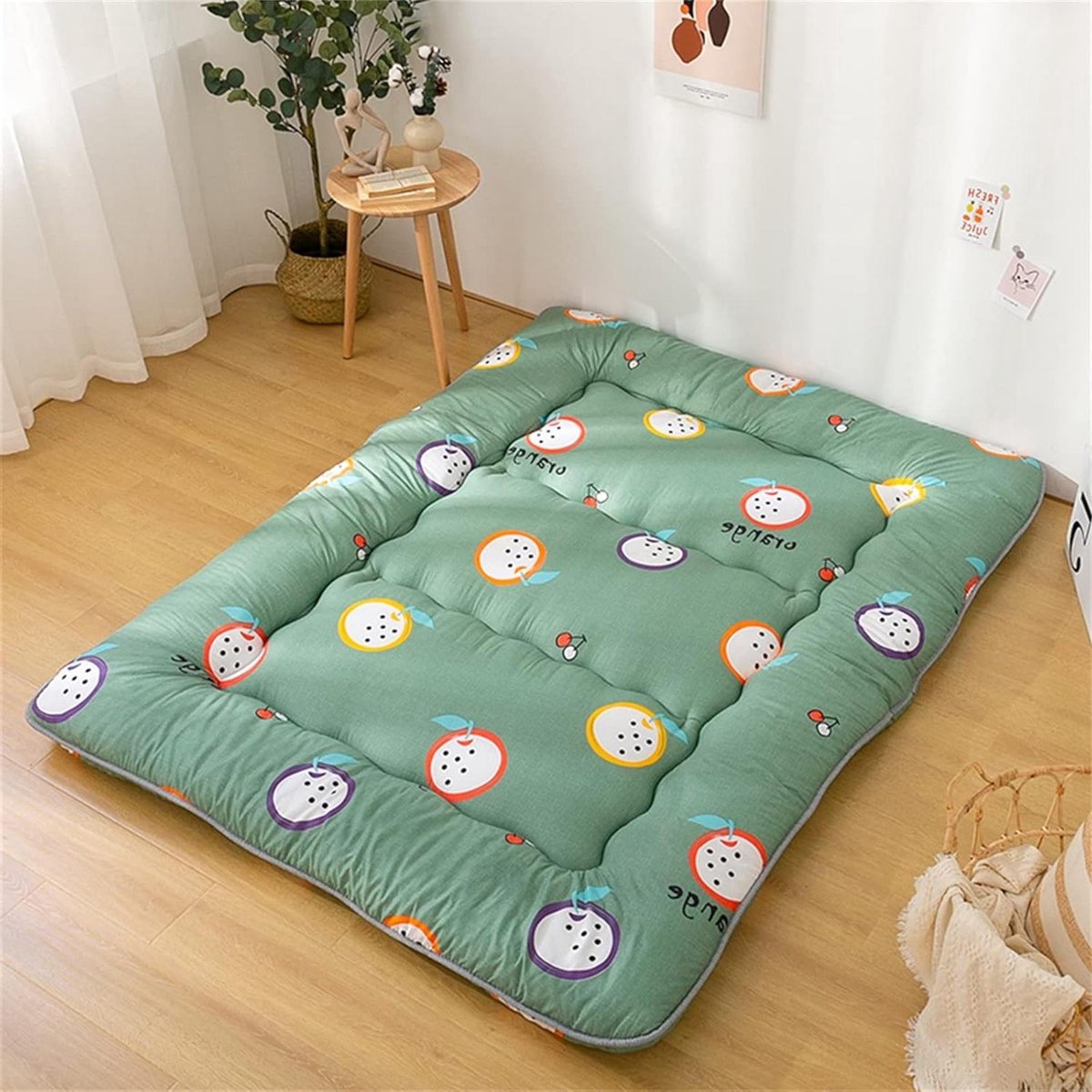 Vloermatras - Tatami mat - Comfortabel slapen - Verbreding rand ontwerp - 180x200cm - Geel