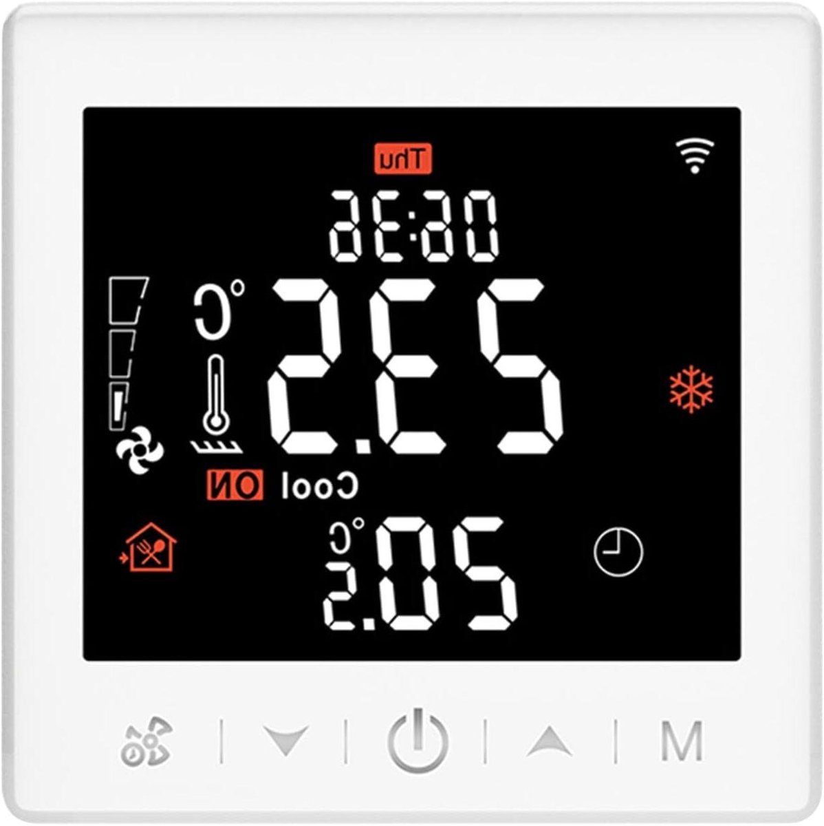 Slimme thermostaat - Verwarming regelaar - Energie besparen - App en stembediening - 35 inch LCD - Wit