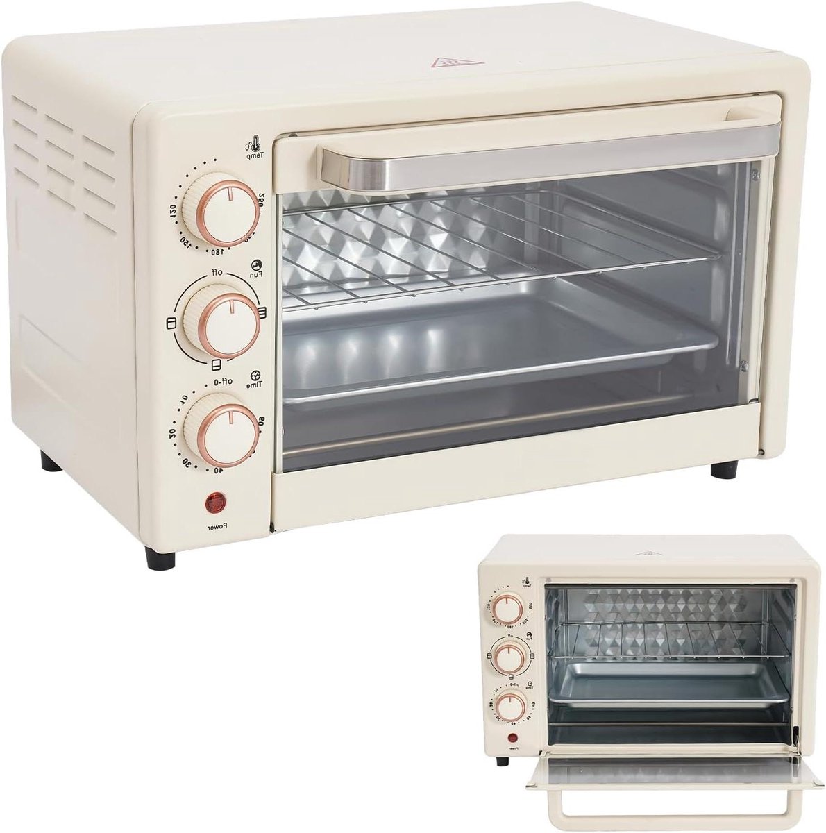 Elektrische oven - Mini oven - Thuis bakken - Instelbare temperatuur - 22 liter - Wit