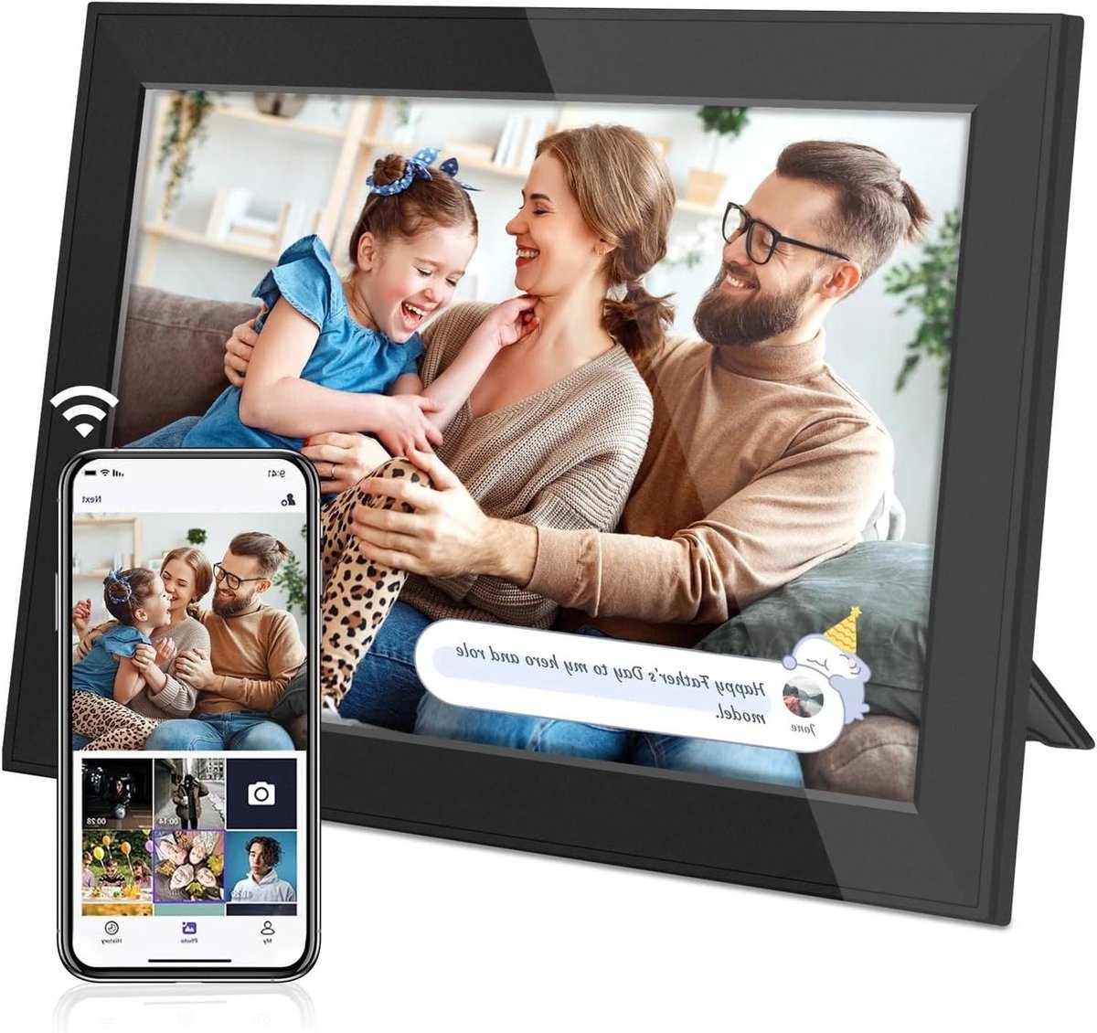 Digitaal Fotolijstje - Smart Frame - Foto's Delen - Wifi Touchscreen - 10.1 Inch - Zwart