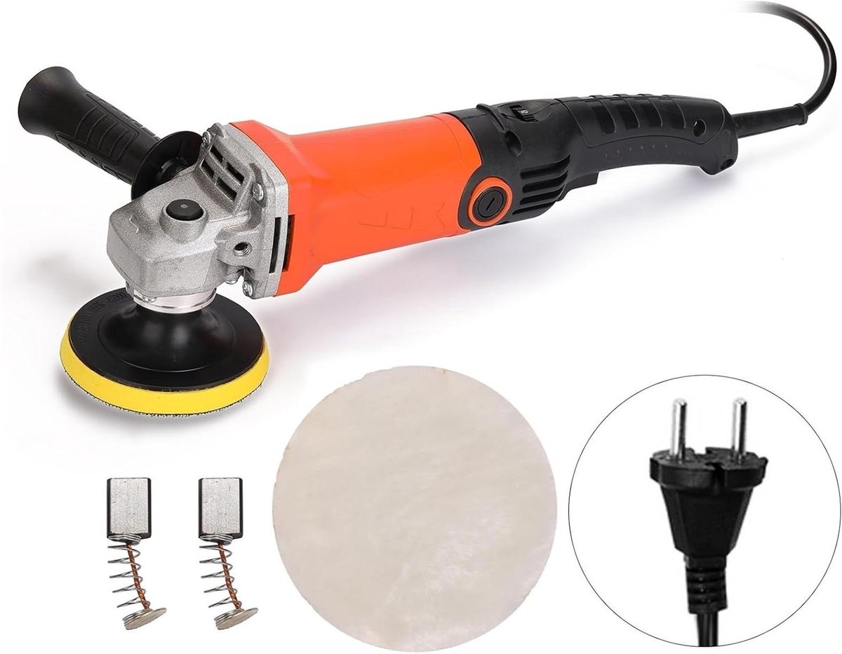 Polijstmachine 1200W - Schuurmachine Waxer - Oppervlakken Behandelen - Instelbare Snelheid - 100mm Schijfdiameter - Goud