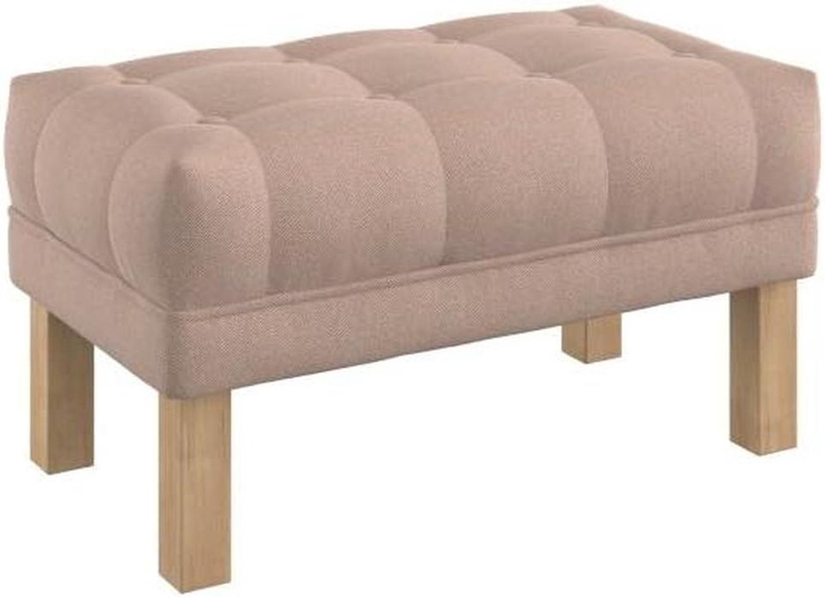 Gestoffeerde Poef - Zitbankje Voetenbank - Woonkamer Decoratie - Waterafstotende Stof - 80 cm Breed - Beige