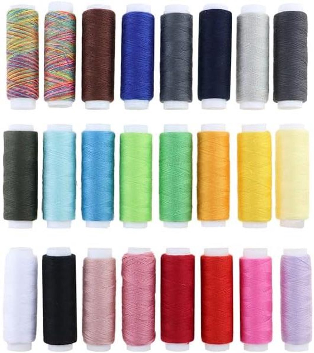 Naaigaren Set - Polyester Garen - Kleding Maken - 24 Levendige Kleuren - 150 Meter - Multicolor