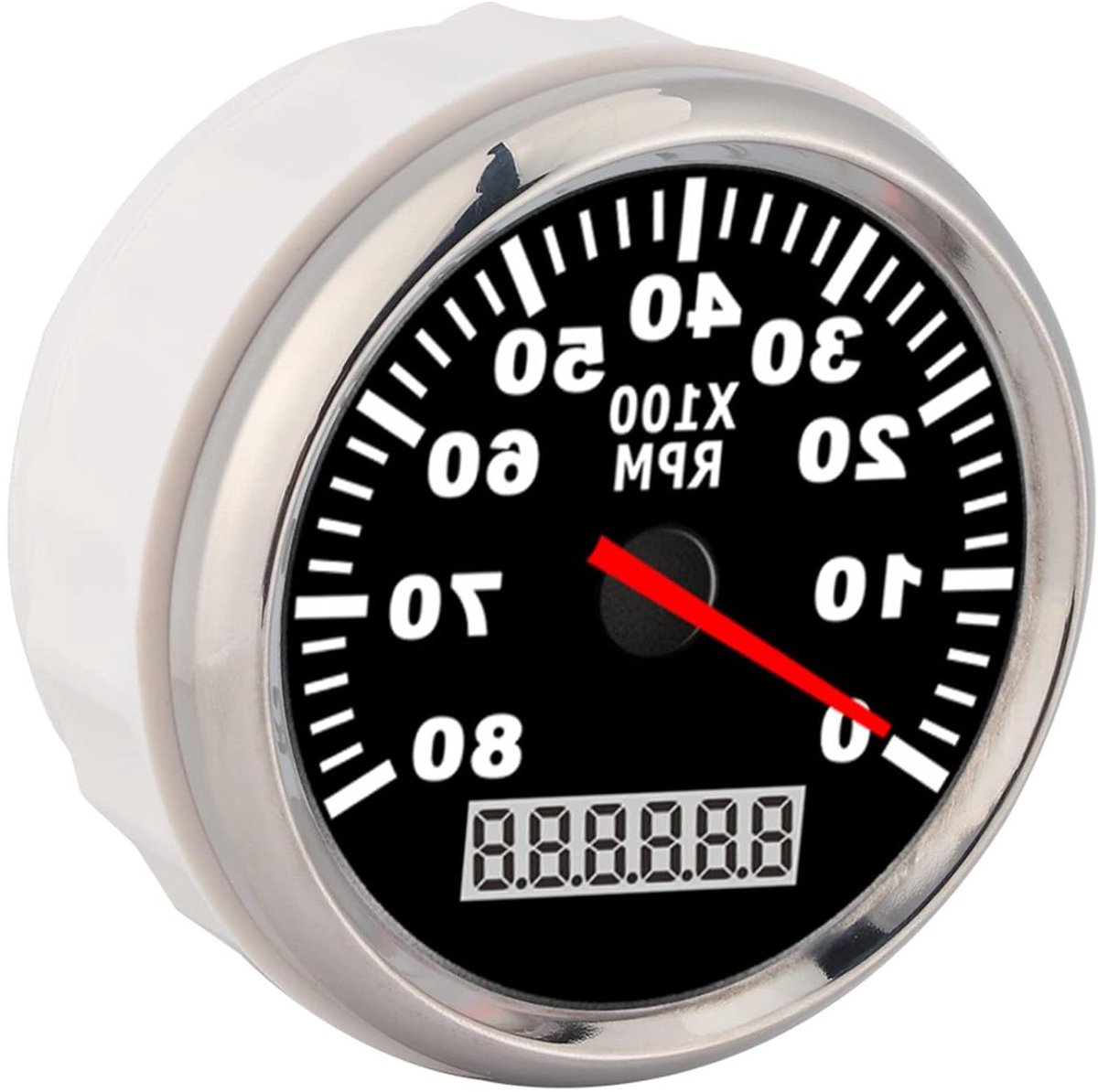 Digitale Toerenteller - LCD Urenteller - Motorprestaties Meten - IP67 Waterdicht - 85 Mm Diameter - Zwarte Wijzerplaat
