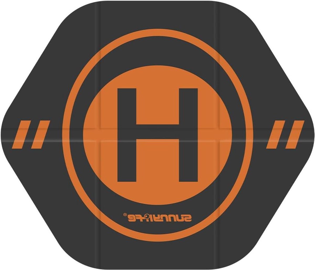 Drone Landingsmat - Opvouwbare Helipad - Drone Vliegveld - Dubbelzijdig Ontwerp - 35cm Diameter - Oranje