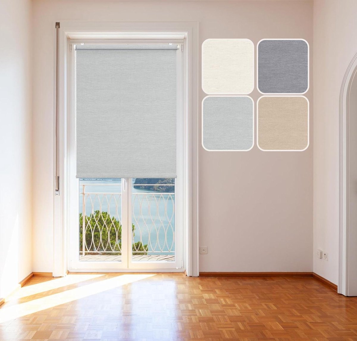 Rolgordijn - Raambekleding - Interieur Verfraaien - Zonder Boren Montage - 50x150cm - Asgr