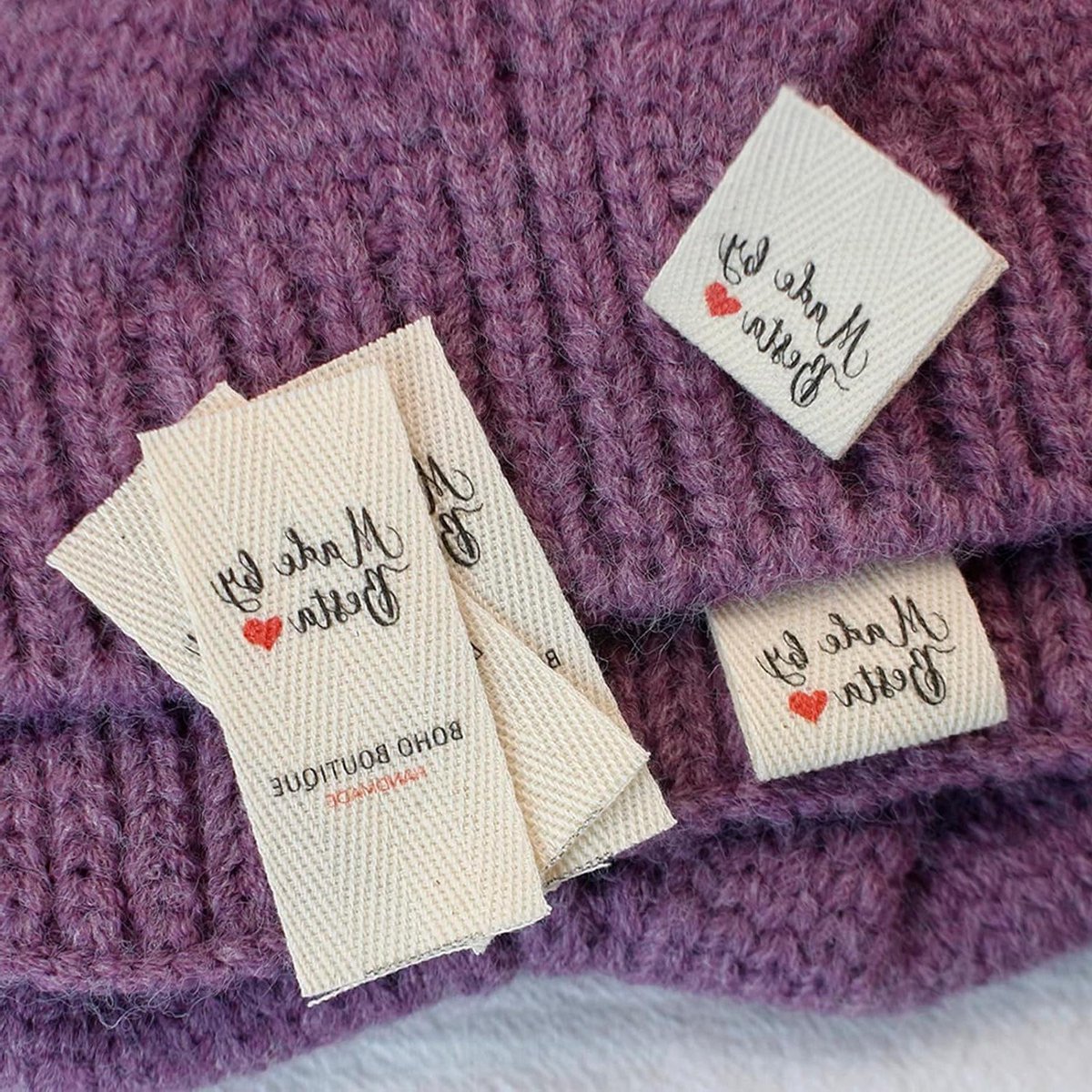 Naai Labels - Kleding Etiketten - Handgemaakte Items - Zacht Katoen - 4100 Stuks - Naturel