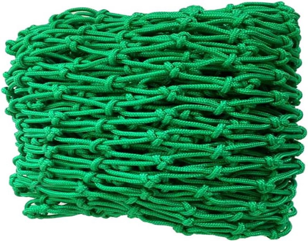 Veiligheidsnet Kinderen - Decoratie Net - Balustrade Beveiligen - Handgeweven Kwaliteit - 8mm Draaddikte - Groen