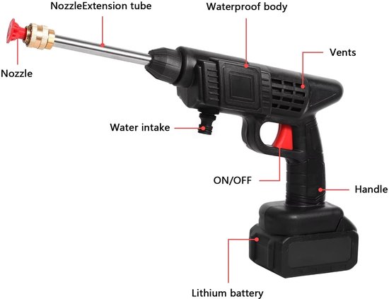 NordHaus Accu Hogedrukreiniger - Draadloze Hogedrukspuit - Compatibel met Makita 18V Accu's - Inclusief 1 Batterij — afbeelding 3