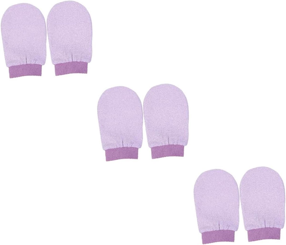Douchehandschoenen - Scrubwanten - Huid Peelen - Dubbelzijdig - 6 Stuks - Diverse Kleuren