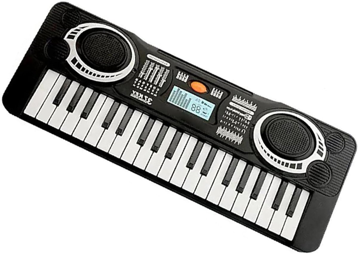 Digitale Piano - Kinder Toetsenbord - Muziek Leren - Sensorische Ontwikkeling - 37 Toetsen - Zwart Wit