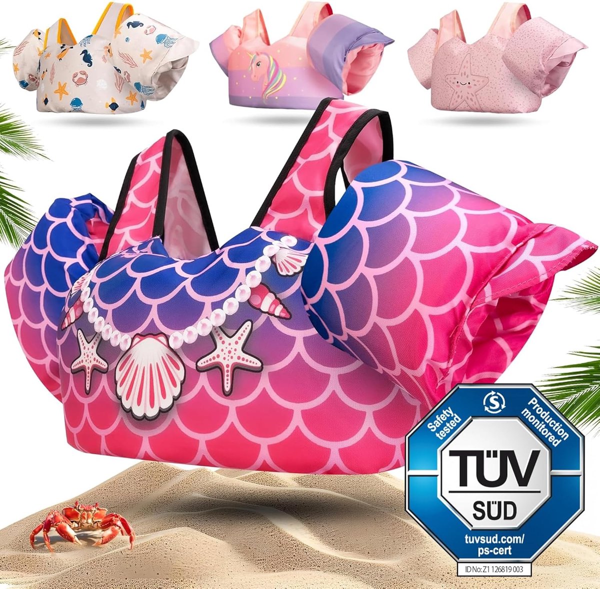 Zwemvest Kinderen – Zwemhulp Drijfhulp – Veilig Zwemmen Leren – Geïntegreerde Zwemvleugels – Tot 30 kg – Roze Zeemeermin Zwemvest Kinderen – Zwemhulp Drijfhulp – Veilig Zwemmen Leren – Geïntegreerde Zwemvleugels – Tot 30 kg – Roze Zeemeermin