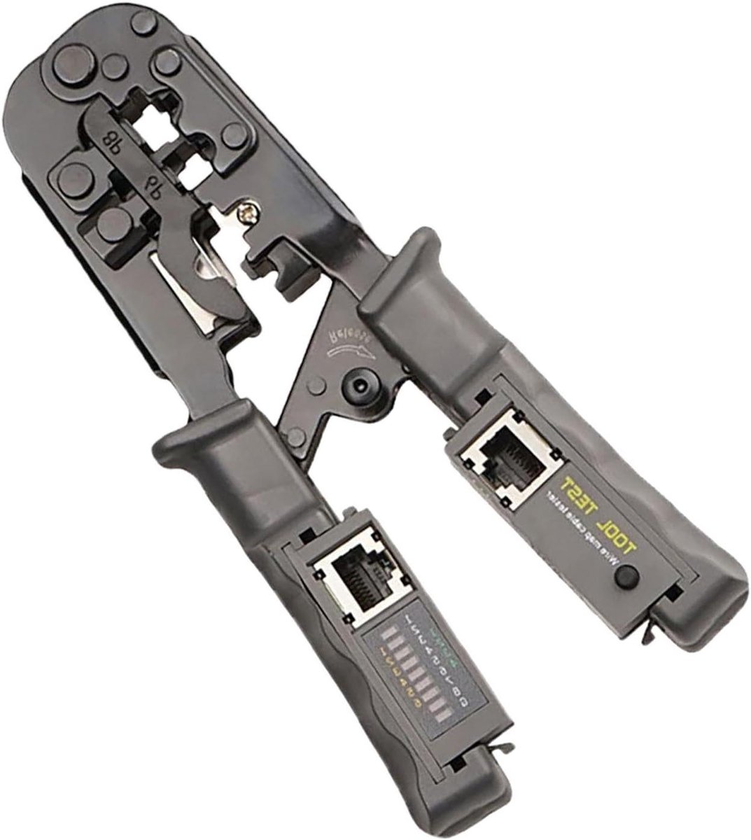 Elektrische Krimptang - Kabelstripper - Draad Verbinden - Met Geïntegreerde Tester - 19 cm - Meerkleurig
