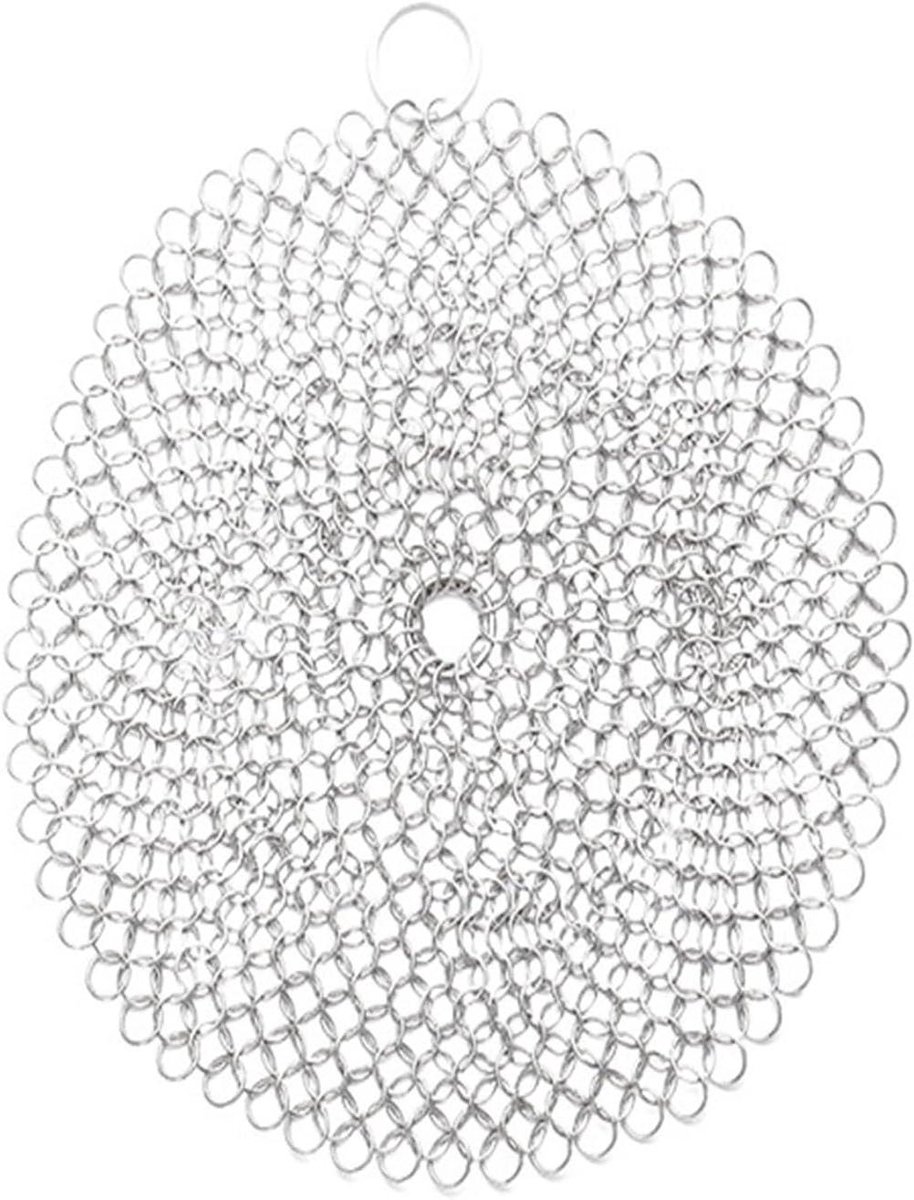 Keukenreiniger Ring - Roestvrij Schrobber - Pannen Schoonmaken - Beschadigt Niet - 20 cm Diameter - Metaal