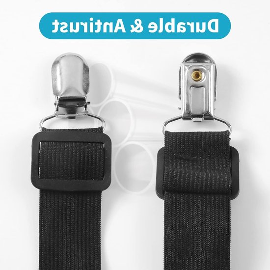 Verstelbare Bedlinnen Spanners met Metalen Clips, 8 Stuks, Elastische Bedlinnen Tensioners voor Matras, Dekbed en Bank, Ideaal voor Strak Bedlinnen en Strijken — afbeelding 2